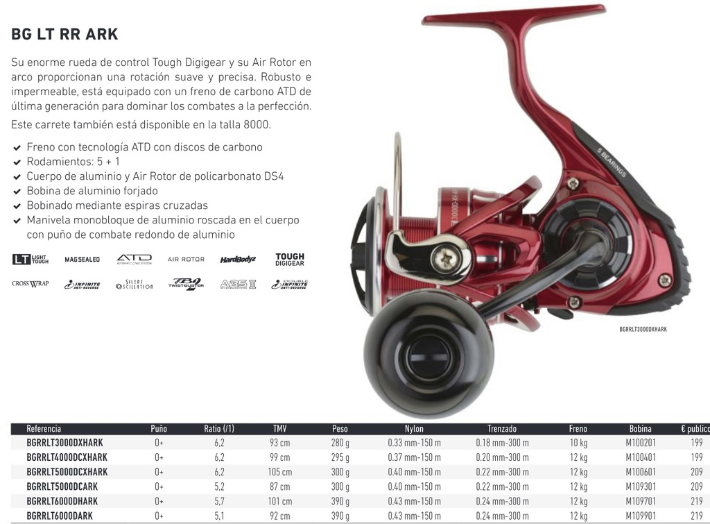 CARRETE DAIWA BGRR  LT ARK