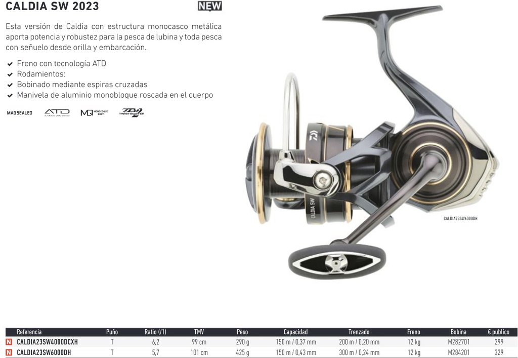 CARRETE DAIWA CALDIA 23 SW