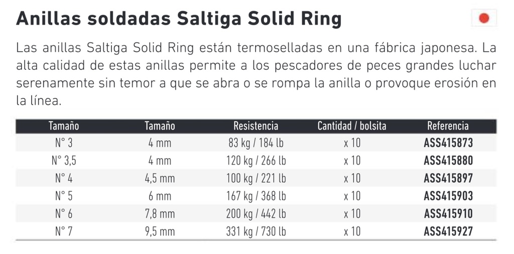 ANILLAS DAIWA SOLDADAS SALTIGA SOLID RING