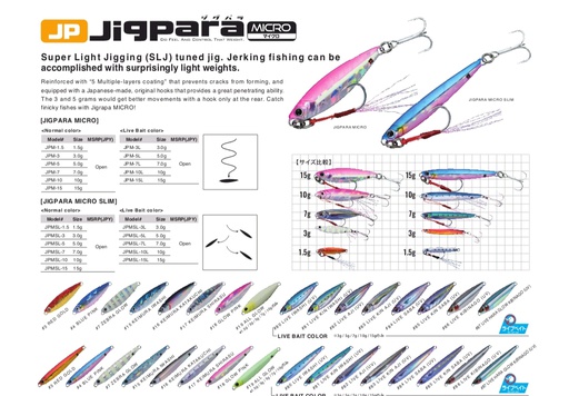 SEÑUELO MAJOR CRAFT JIG PARA MICRO SLIM 10 GRS